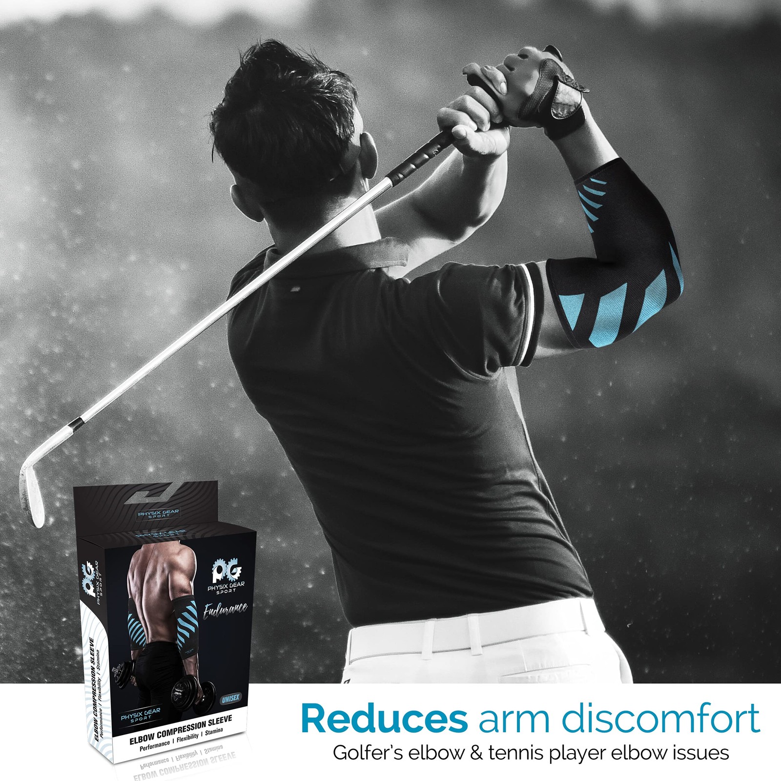 Elbow Compression Sleeve Elbow Brace for Tendonitis Weightlifting Workout