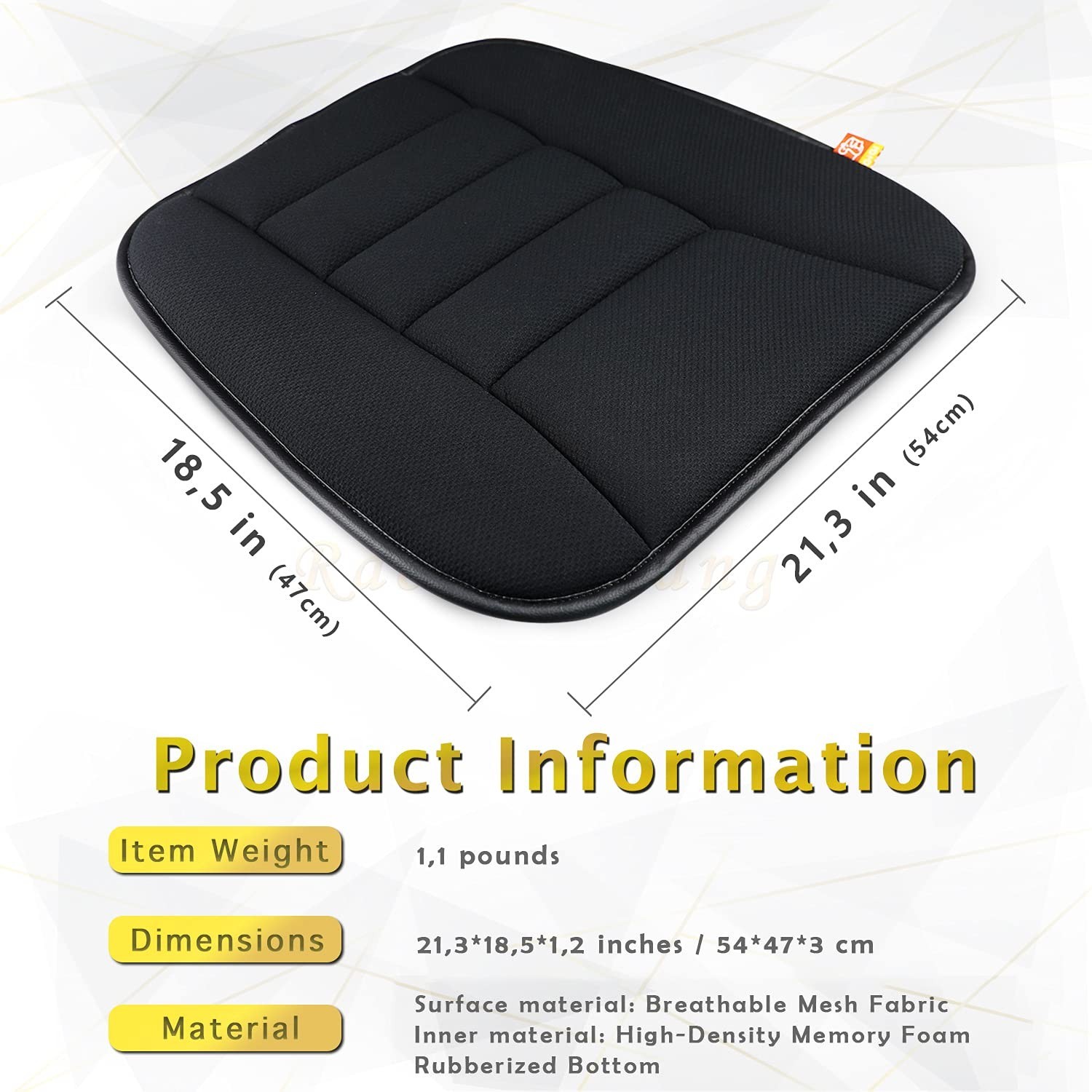 Car Seat Cushion Memory Foam Thin Seat Cushion for Car Truck Seat Driver, 20x…