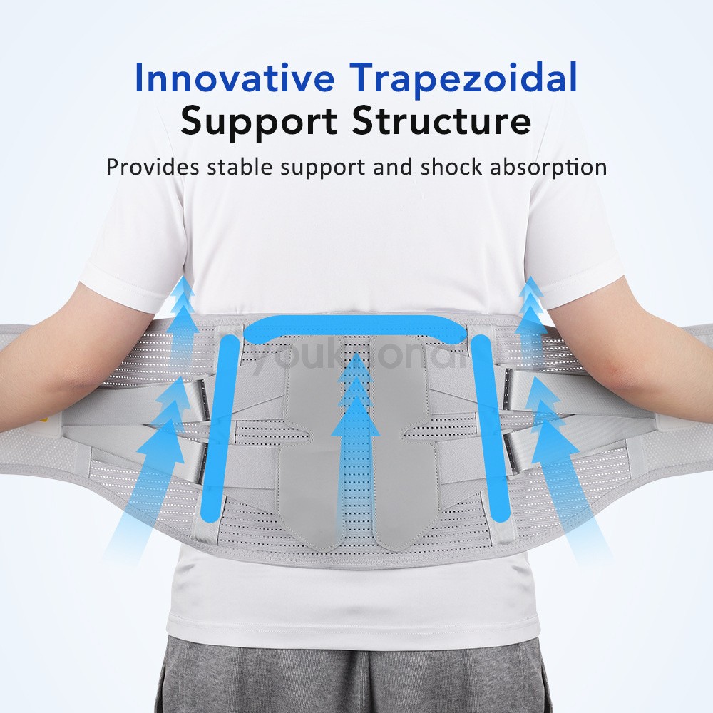 Medical-Grade Lumbar Support Belt for Back Pain Relief with Steel Plates、M-XXL
