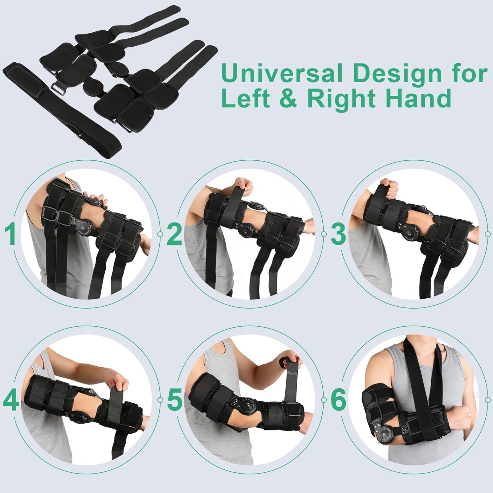 Elbow Brace Adjustable Hinged Support with Locking ROM Locking Support