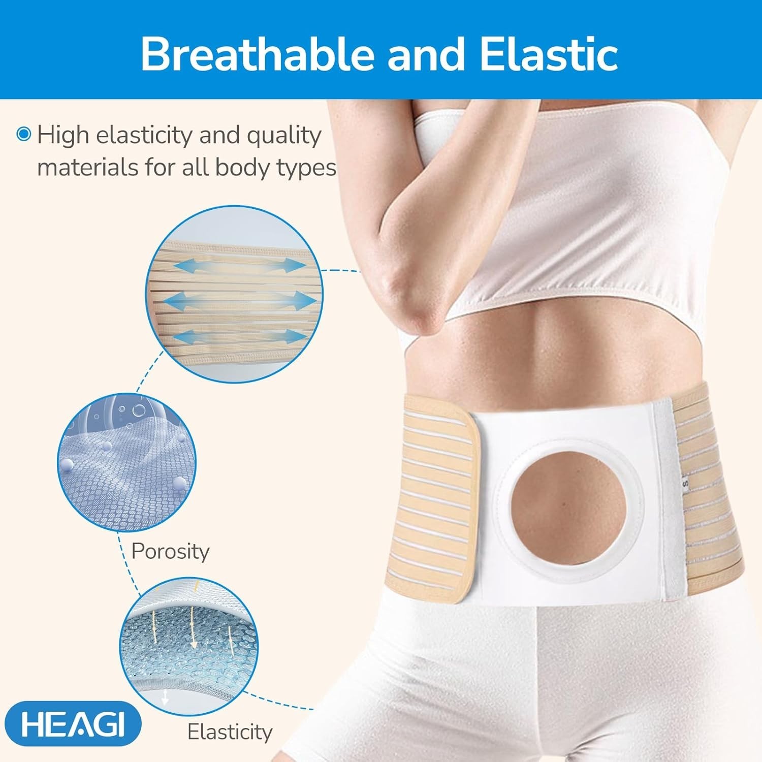 Ostomy Support Belt, Adjustable Stoma Support Belt Medical Ostomy Hernia Belt…