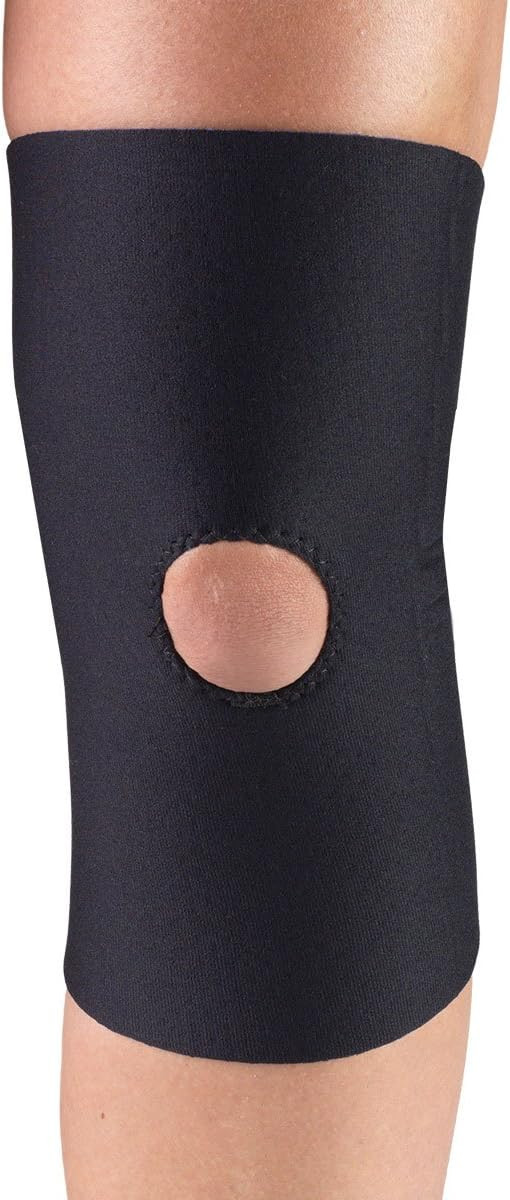 Champion/OTC Knee Support, Open Patella, Neoprene, Black, (Medium 14-15.25″)