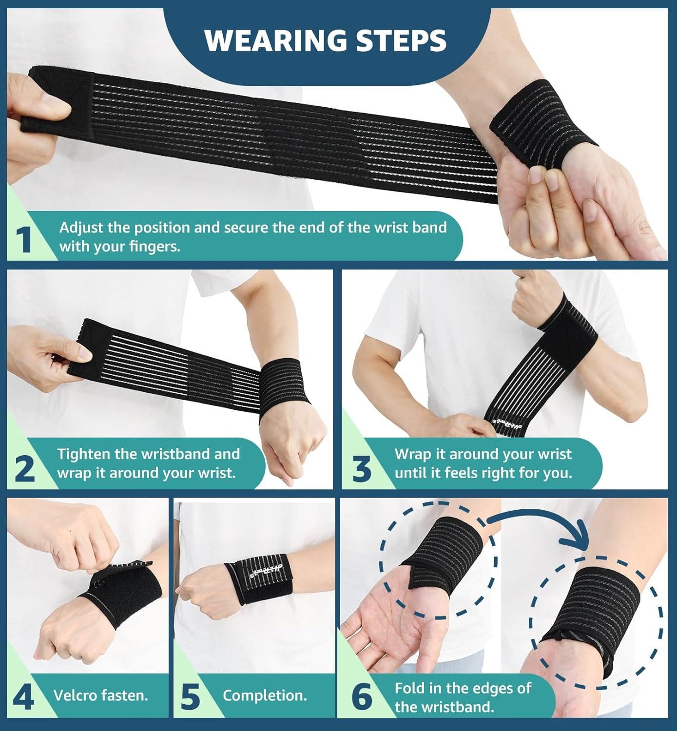 2-Pack High-Elastic Wrist Support Straps Wrist Compression Bandage – Wrist Wraps