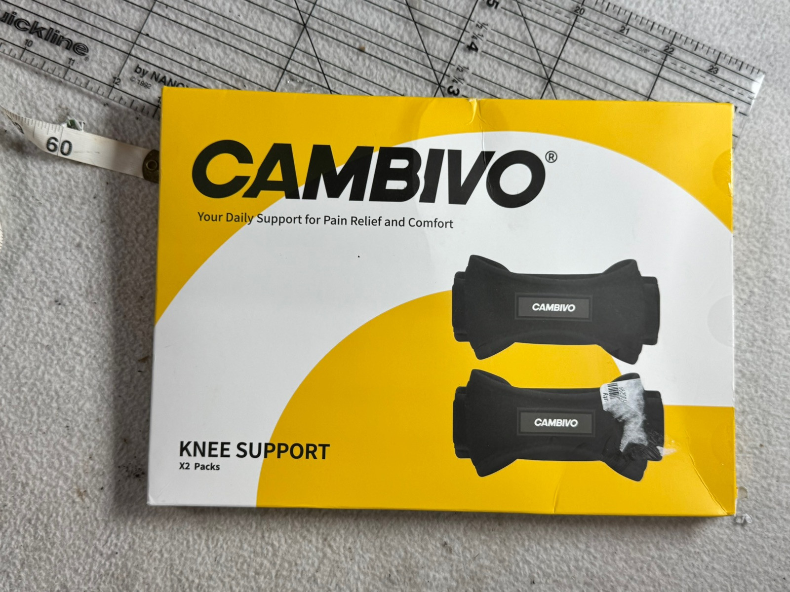 CAMBIVO 2 Pack Knee Braces for Pain Patella One Size Black
