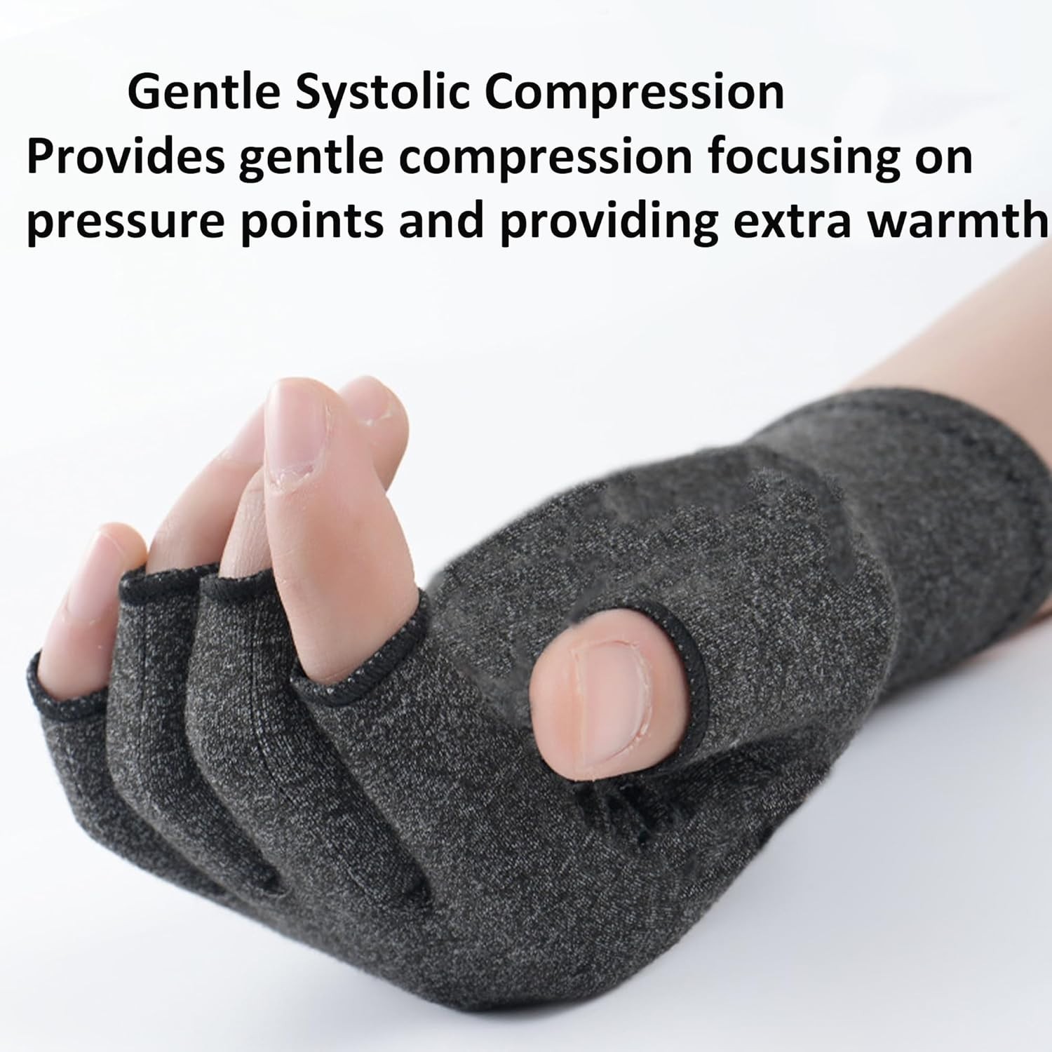 Ergonomic Fingerless Compression Gloves – Stylish Dark Gray for Arthritis Relief