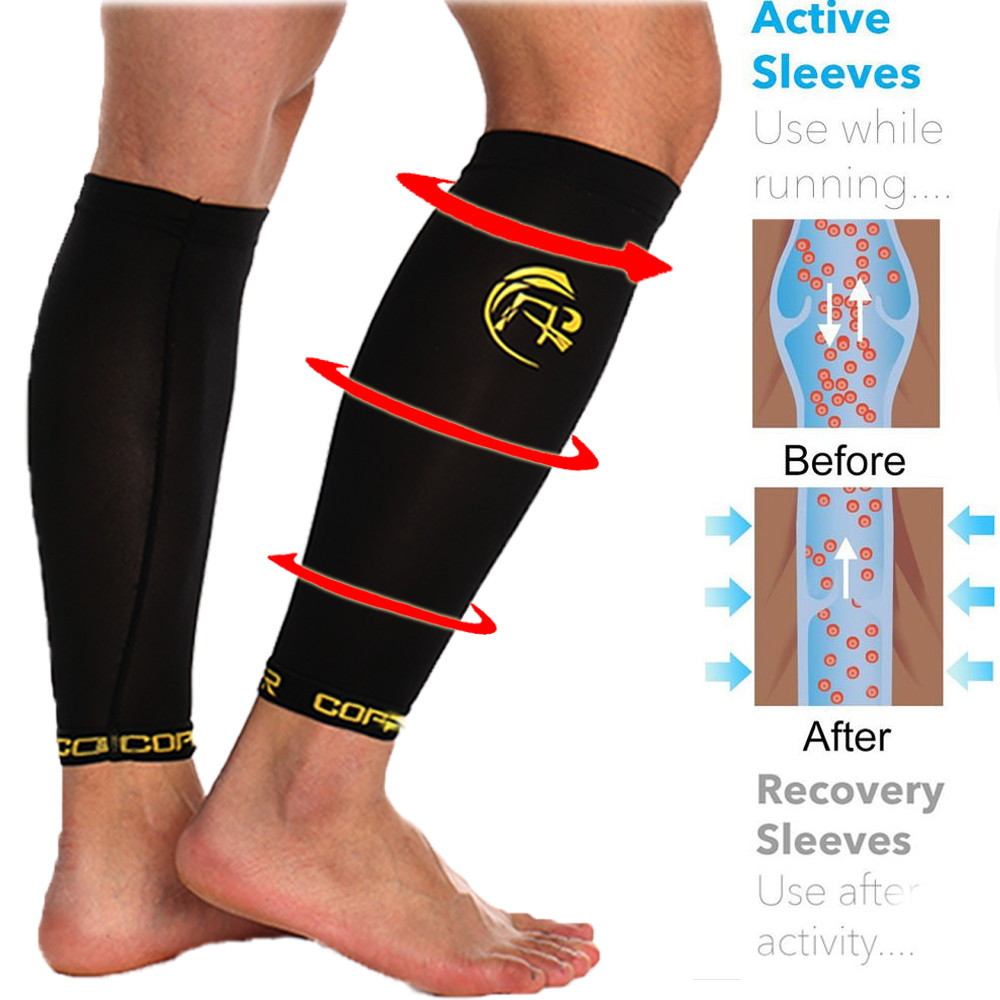 Copper Infused Calf Brace Medical Sports Support Compression Sleeves Leg Running
