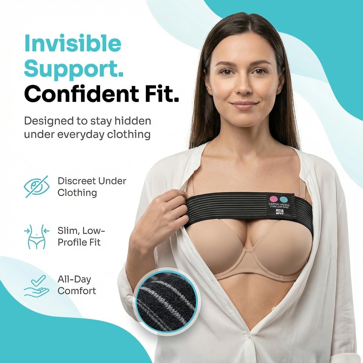Post-Surgery Breast Implant Stabilizer Band | Chest Support Strap | One Size Fit
