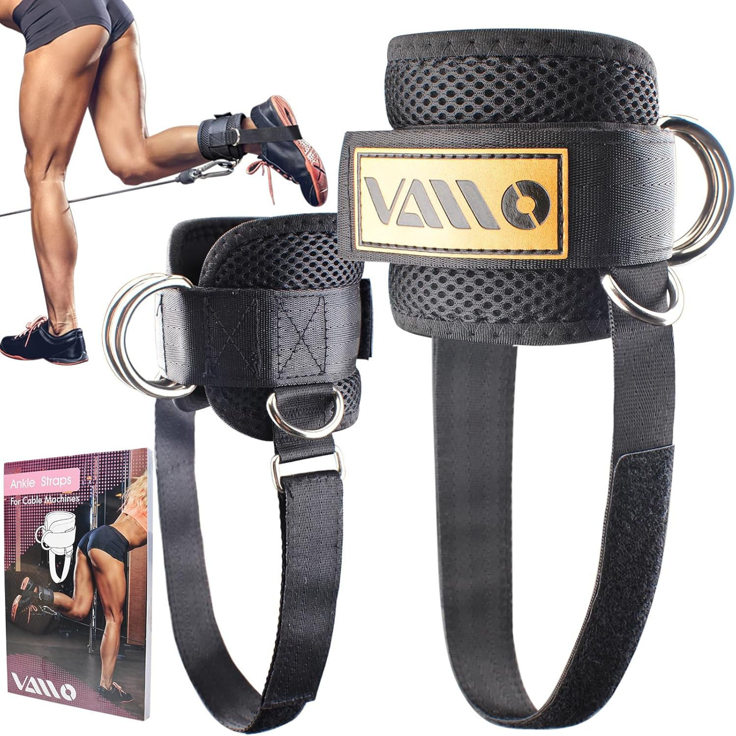 Ankle Straps for Cable Machines,Adjustable Comfort Fit Neoprene, Reinforce Doubl