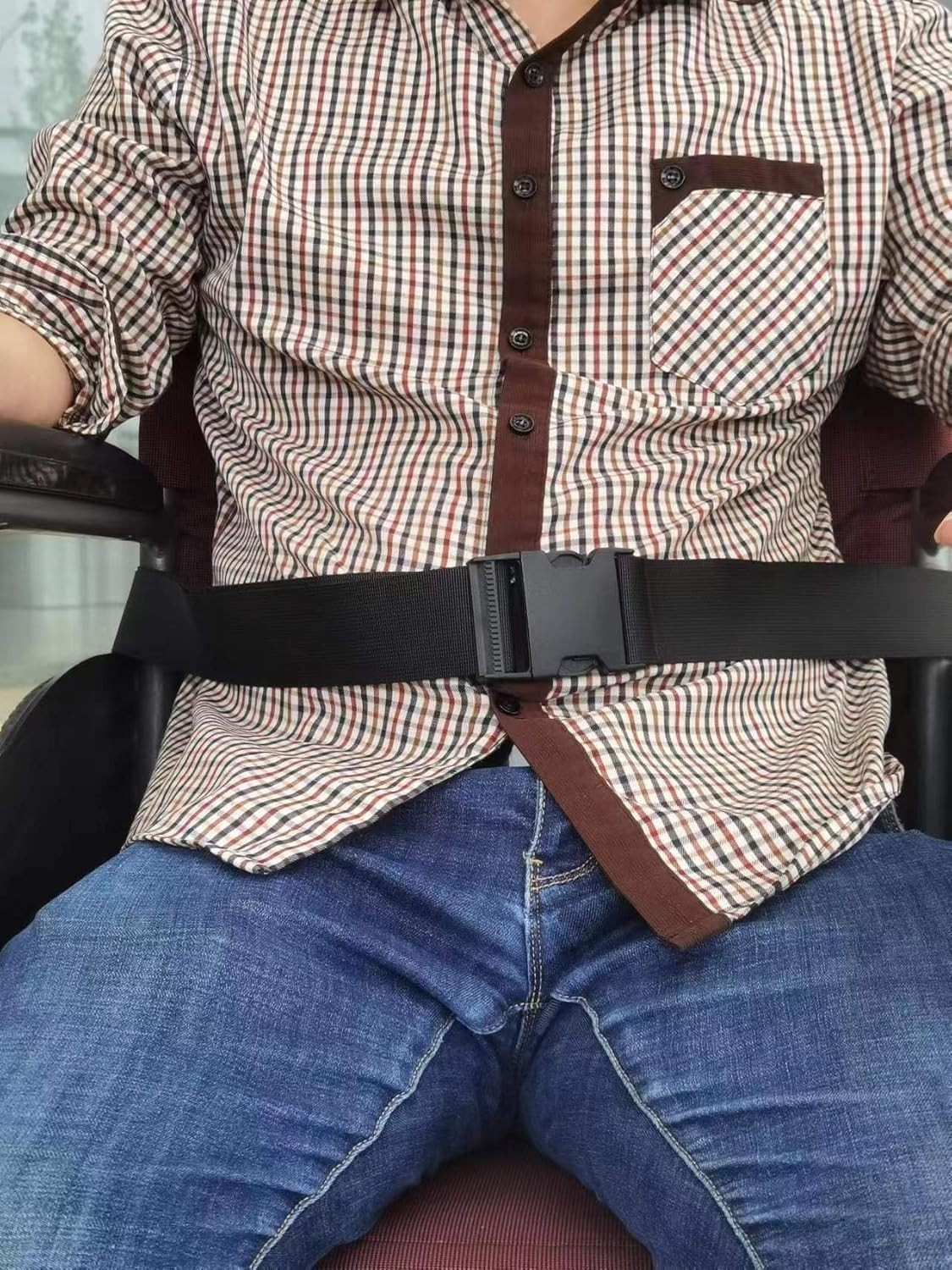 1pac Wheelchair Safety Strap Seat Belt Adjustable Anti-Fall Extra Long Size-S…