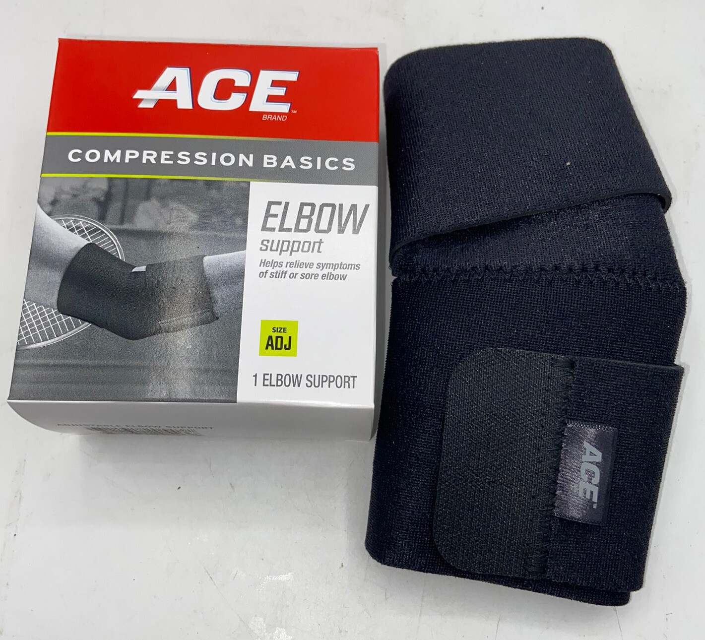 Ace Elbow Compression Basics Adjustable fit 6.5” – 13.5” Moderate Support