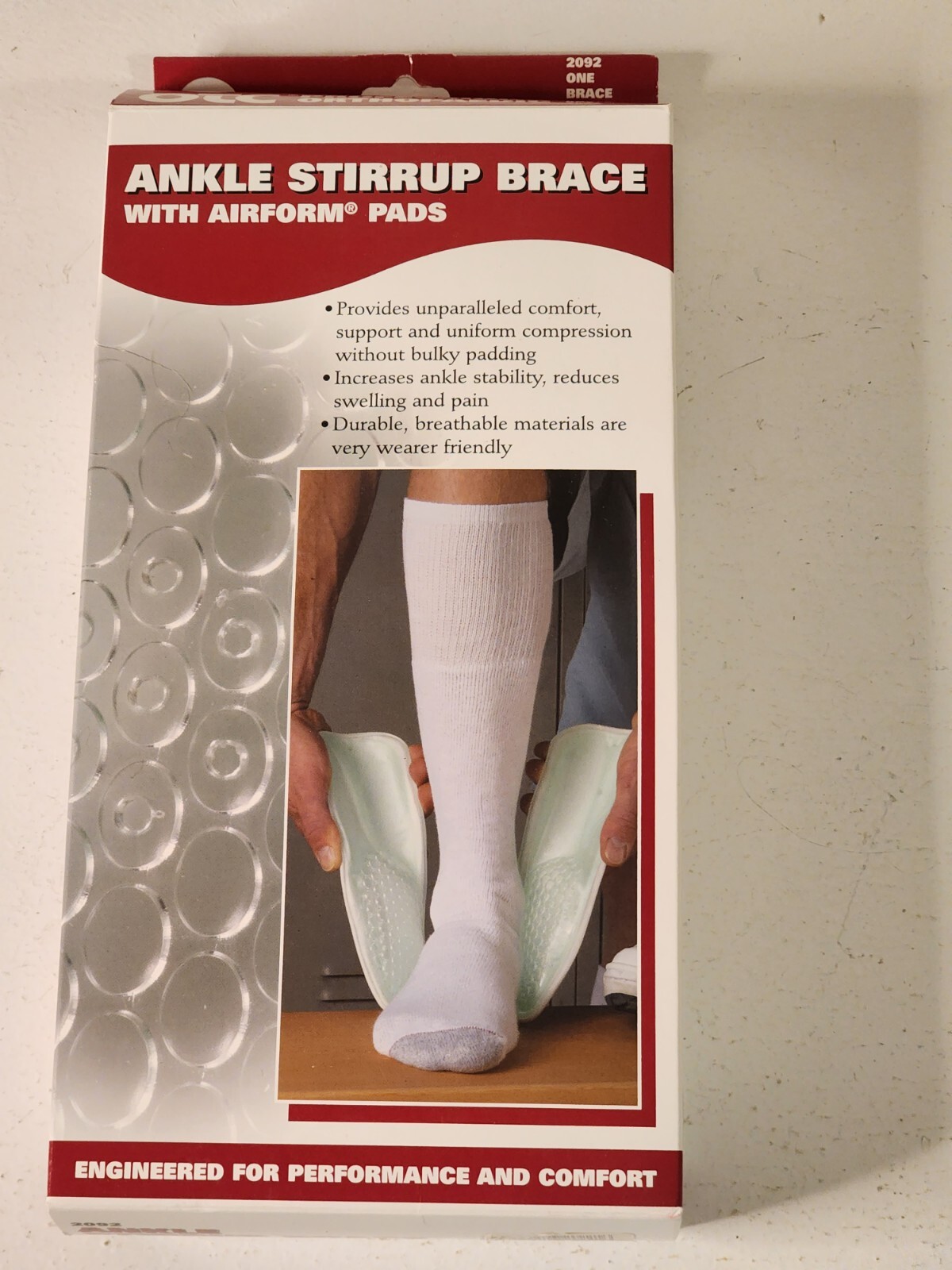 Left Adult Adjustable Ankle Stirrup Brace With Airform Pads