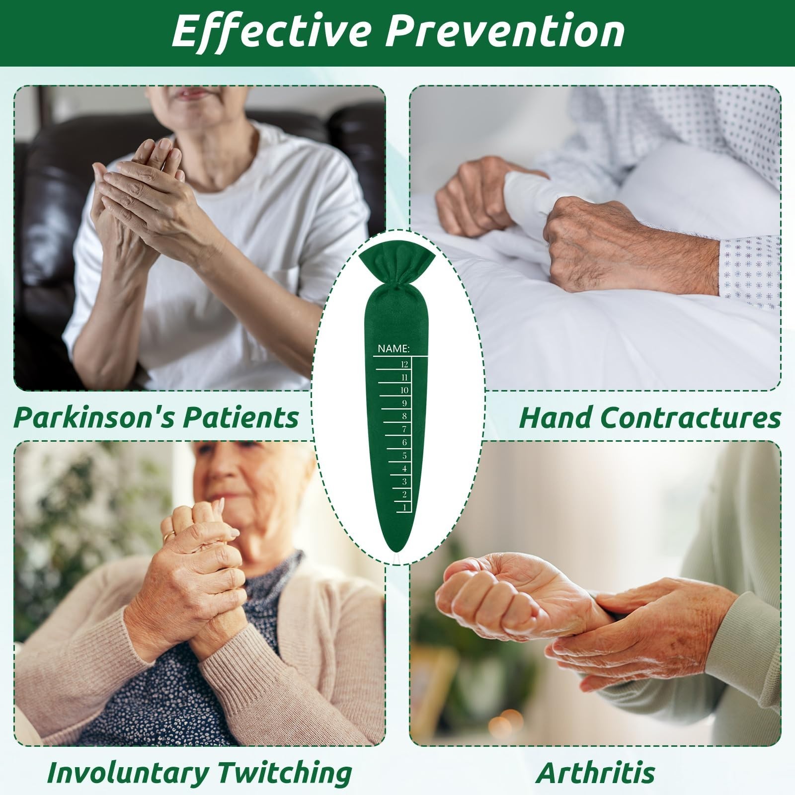 3 Pcs Palm Protector Kit – Carrot Shape Finger Orthosis for Parkinson’s & Dement