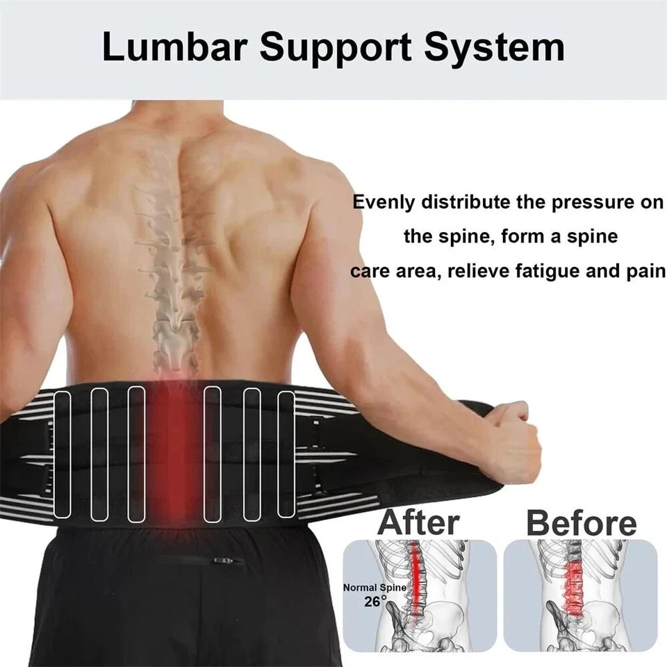 Adjustable Lower Back Brace Lumbar Support Waist Belt Men Women Pain Relief NEW