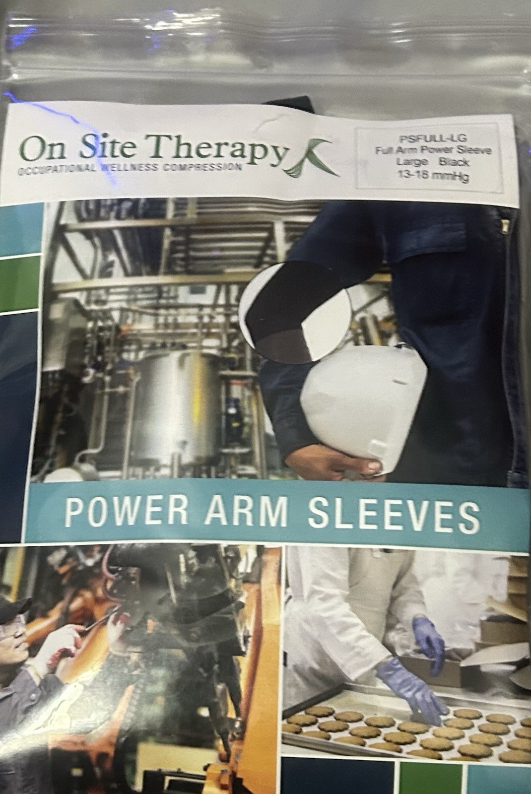 On Site Therapy Full Arm Large Compression Sleeves Black Size Large 1 Pair