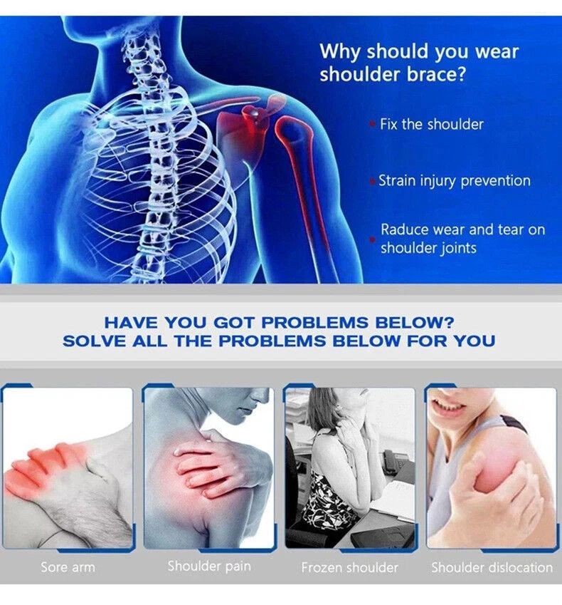 Adjustable Shoulder Brace Rotator Cuff Support Pain Relief Left/Right Sports 🩺.