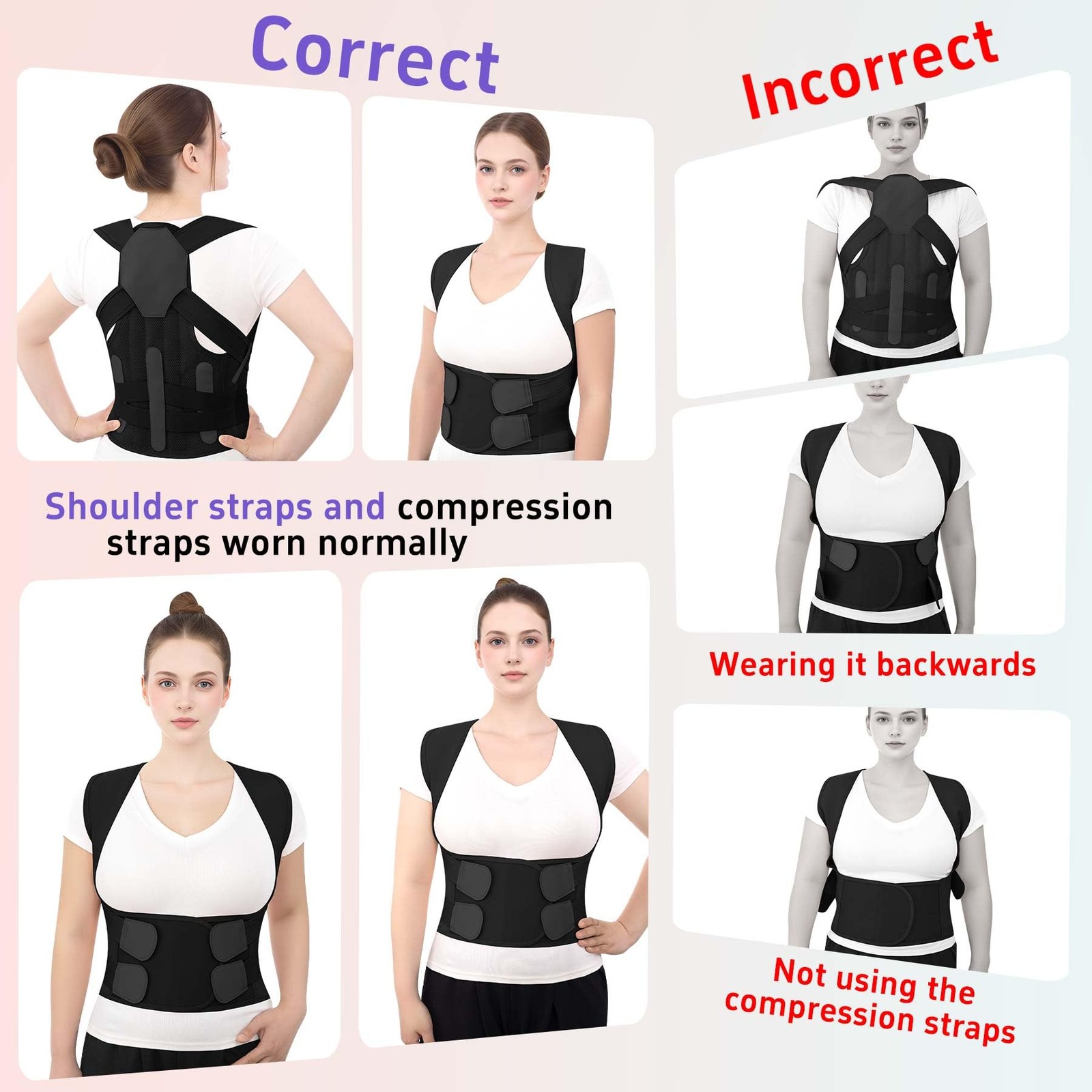 Back Brace Posture Corrector for Men and , Full Back with Adjustable Shoulder…