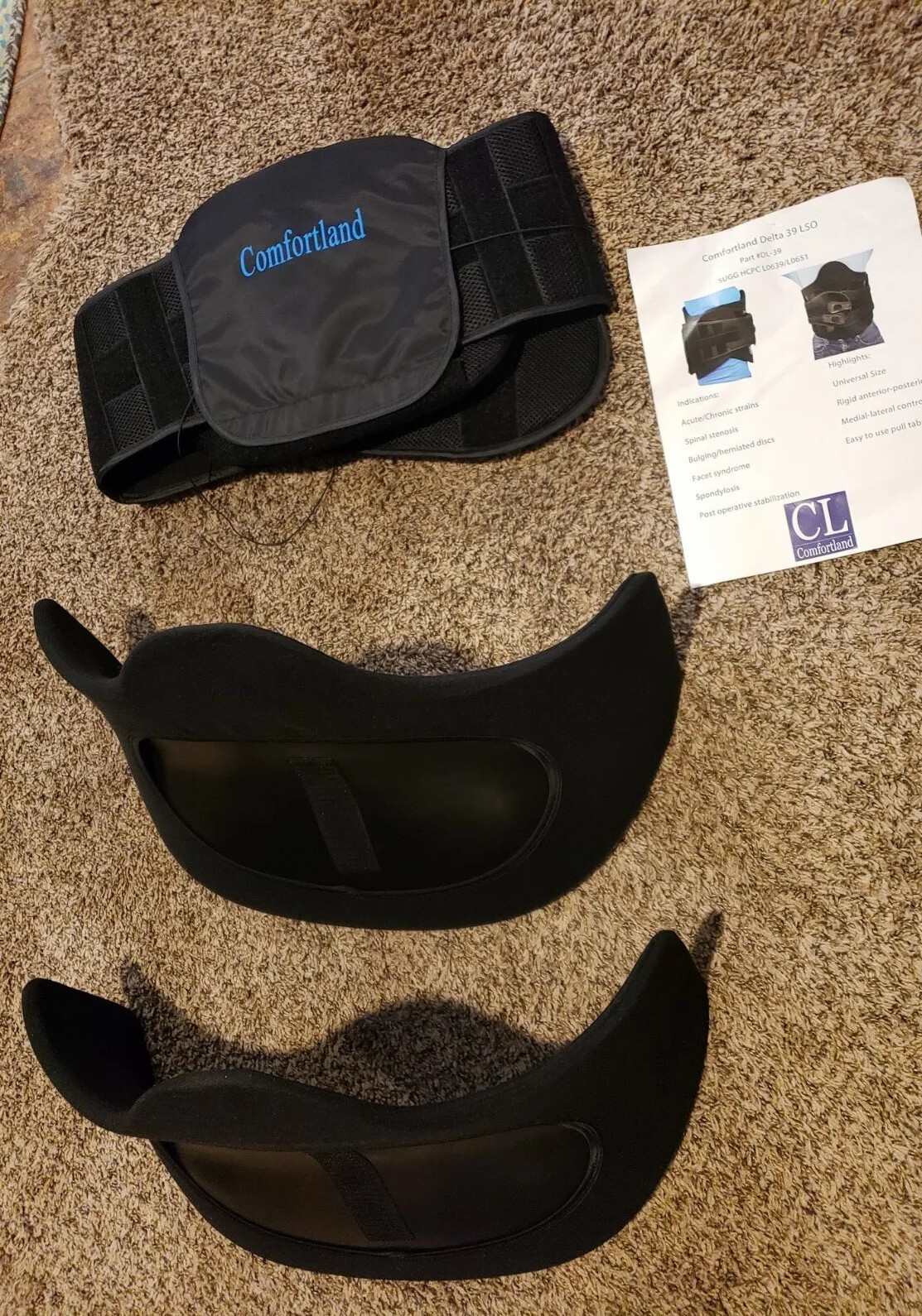 Comfortland Delta 39 DL-39 LSO Back Brace Universal Waist