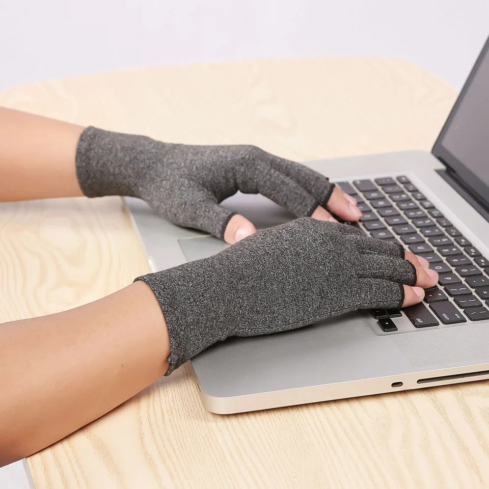2Pair Arthritis Compression Gloves Wrist Support Hand Brace Wristbands Women Men