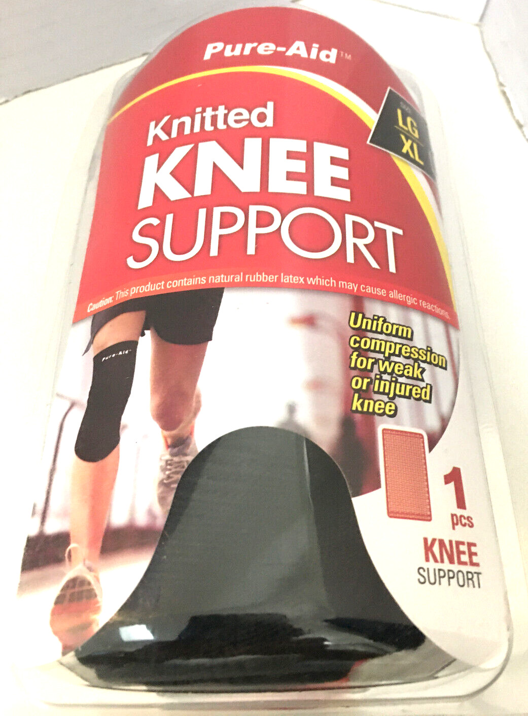 KNITTED KNEE SUPPORT SIZE LG/ XL (1 PCS ) PURE AID RUBBER LATEX