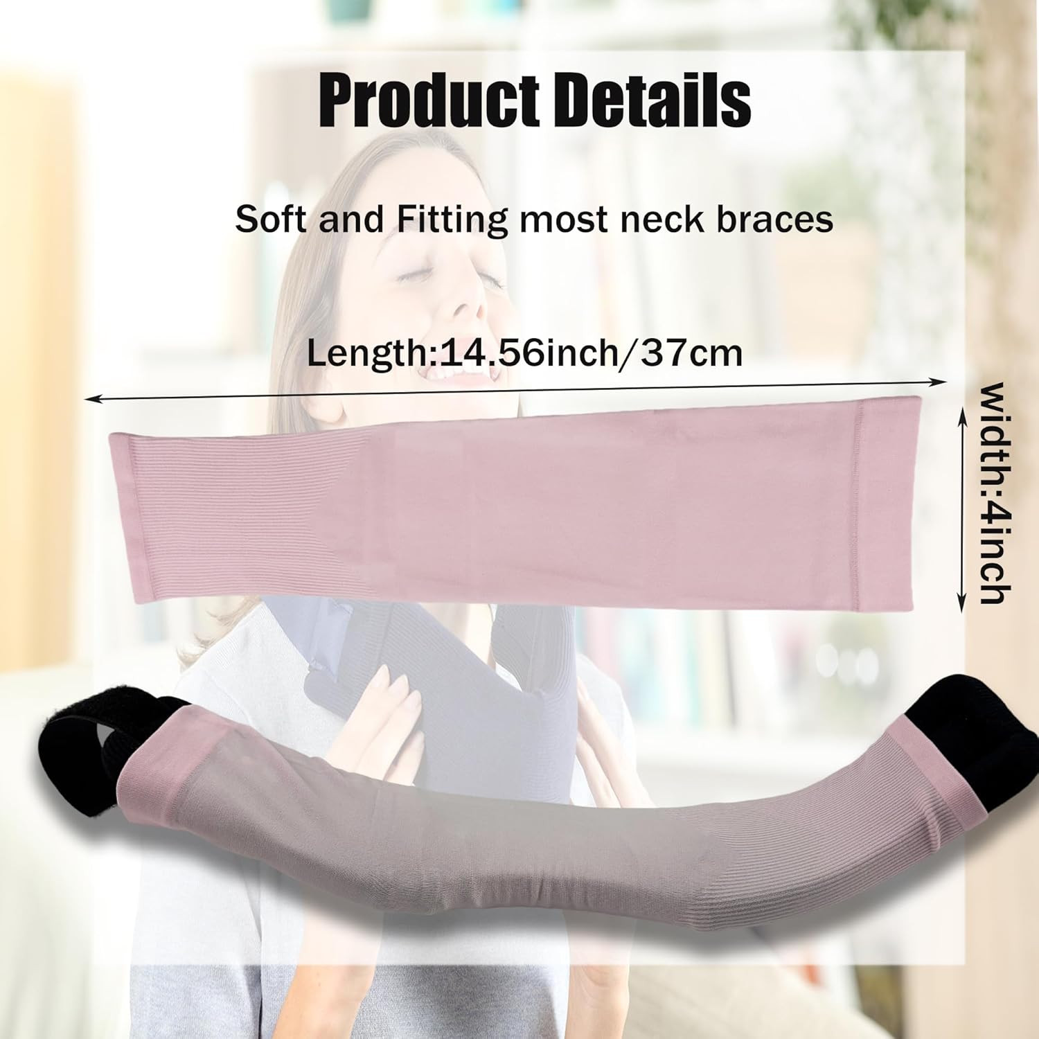 Neck Brace Cover – 2 Pcs Cervical Collar Dust Cover Sleeve for Women, Soft & Com