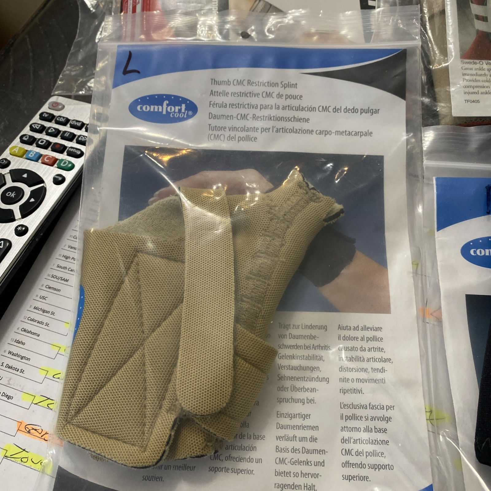 Comfort Cool Thumb CMC Restriction Beige LEFT Large NC79588