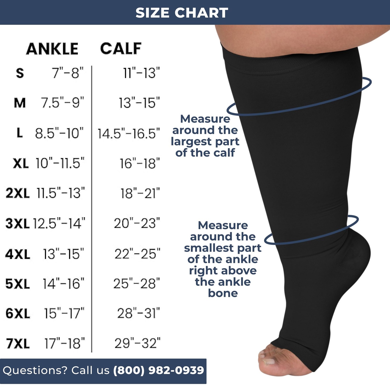 Mojo Toeless Compression Socks Women Men 20-30 mmHg Open Toe Support AB211