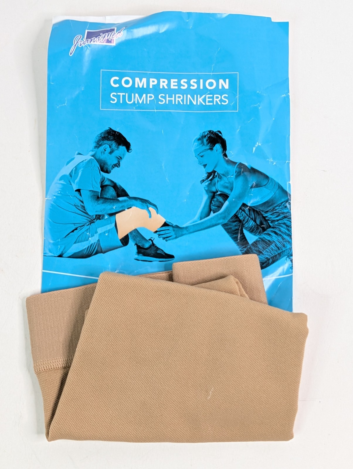 JianiMed Below Knee Stump Shrinker Sock XL 20-30 mmHg 15″ Beige New