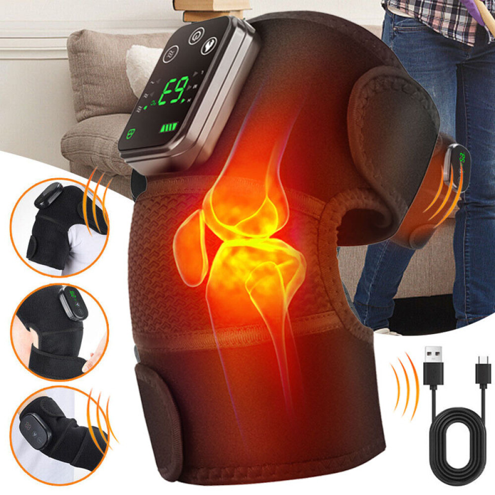 3in1 Electric Knee Massager with Heat Vibration Joint Brace Shoulder Pain Relief