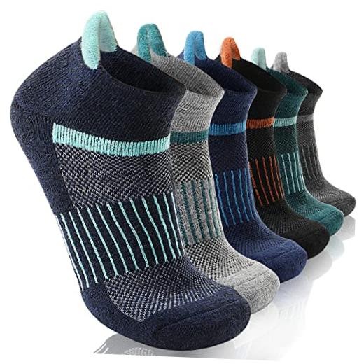 6 Pairs Merino Wool Ankle Running Hiking Socks Compression Large Color Mix