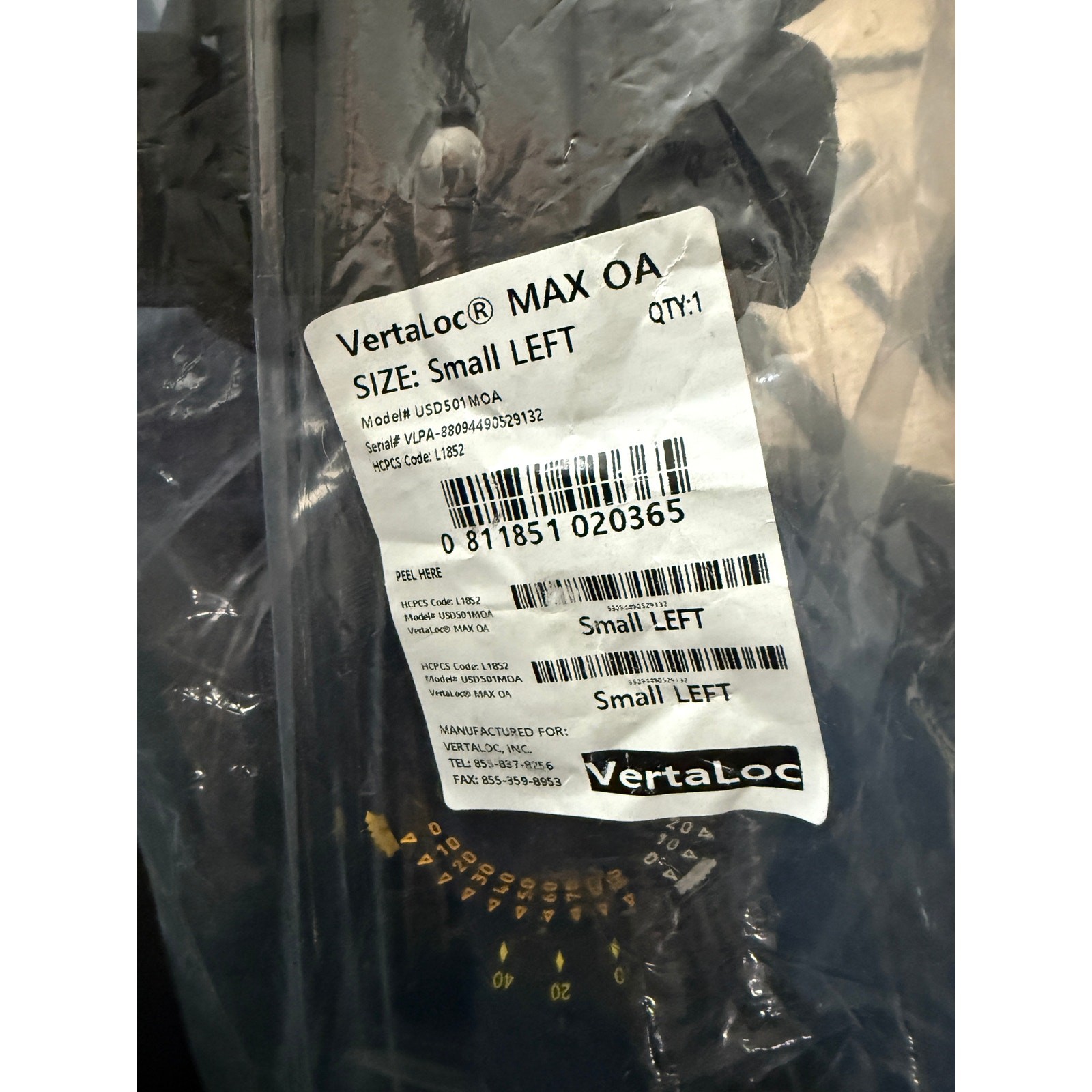 VertaLoc MAX OA Hinged Knee Brace Small Left USD501MOA L1852 New Sealed