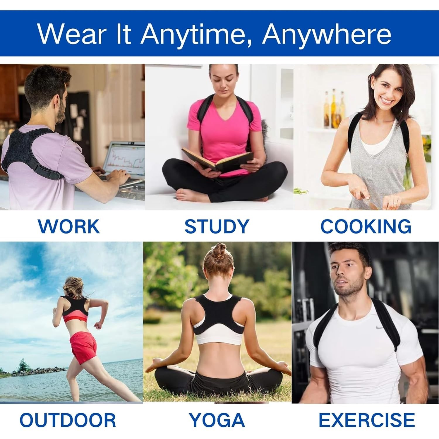 Back Posture Corrector Shoulder Straight Support Brace Belt Therapy Women Lot