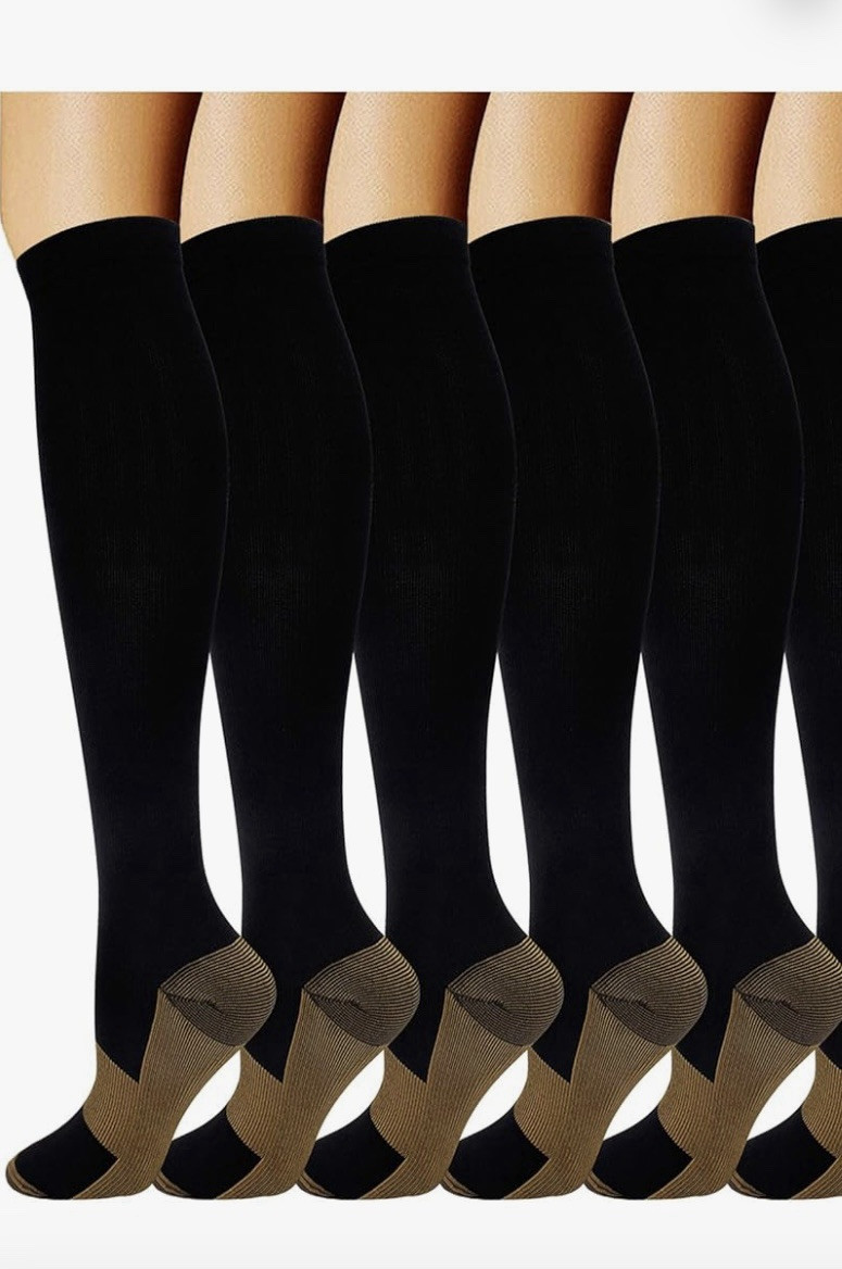 Compression Socks Stockings Womens Mens Knee High Medical 20-30 mmHG S/M 5 Pair