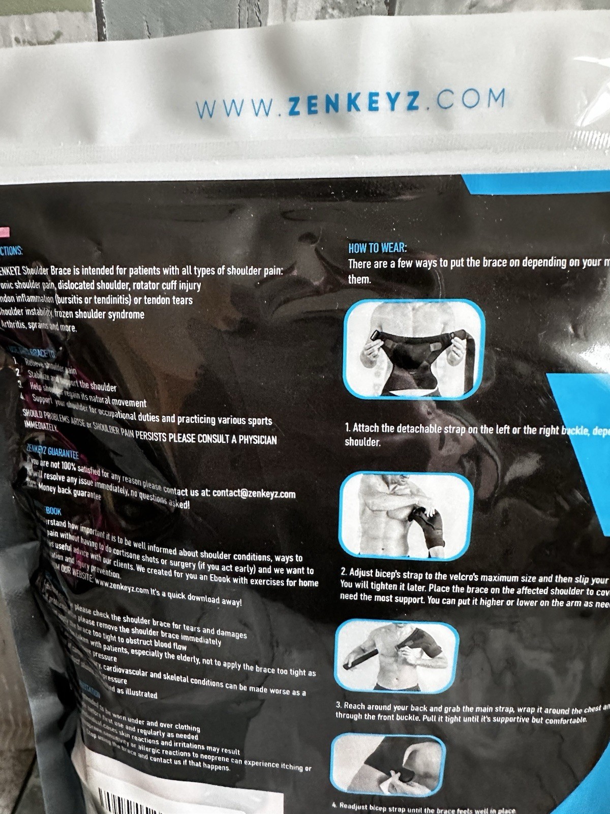 ZENKEYZ Shoulder Brace Compression & Support Unisex Black Sm/Med NEW Sealed