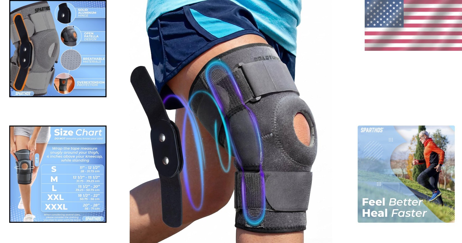 Advanced Hinged Knee Brace – Open Patella Design for Optimal Support, Large Size
