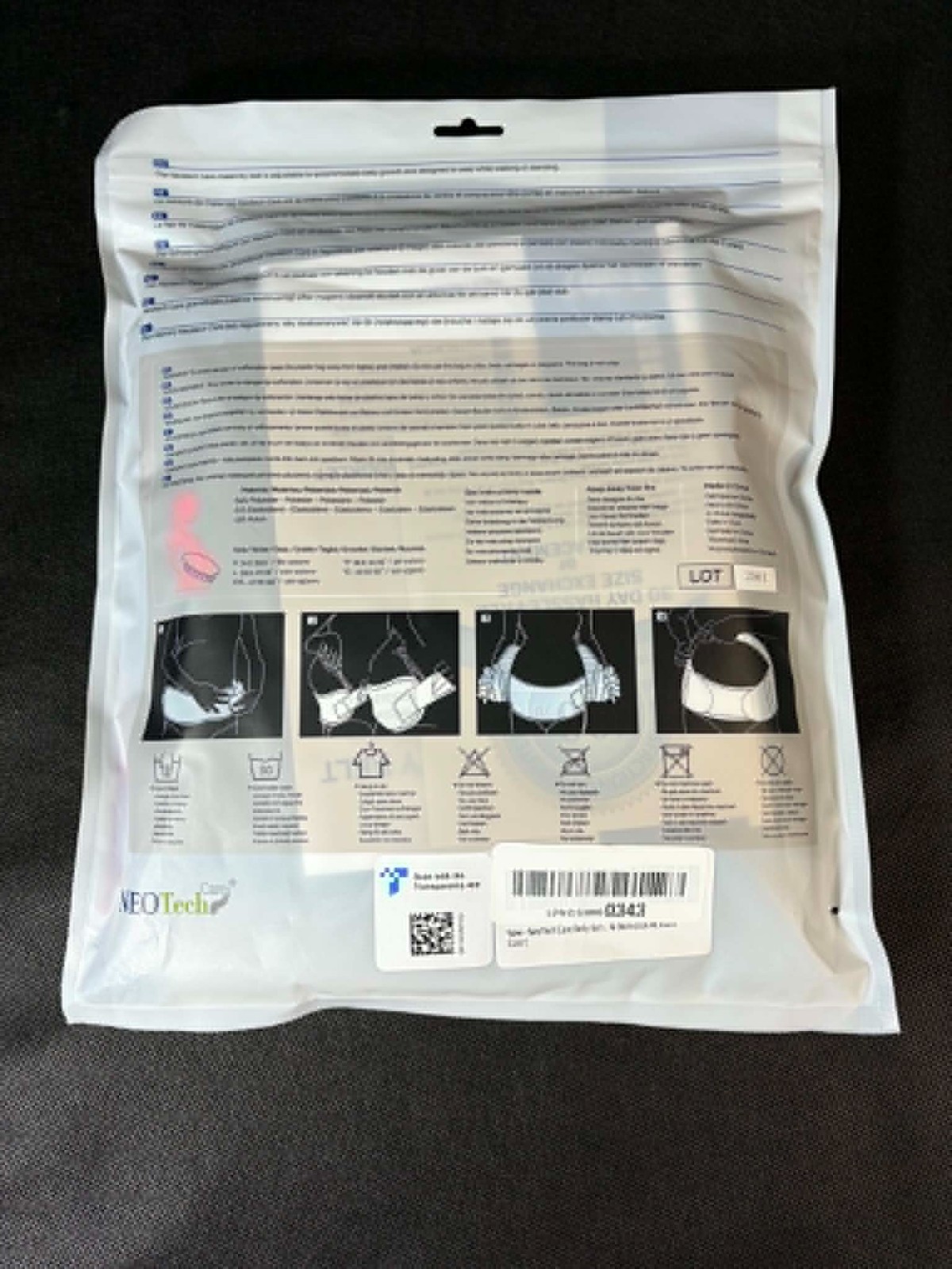 NeoTech Care Pregnancy Support Maternity Belt, Belly Brace, Size M, Black Color