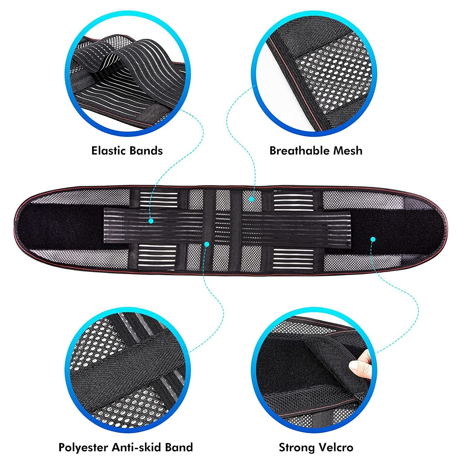 Adjustable Breathable Lumbar Support Lower Waist Back Belt Brace Pain Relief WDG