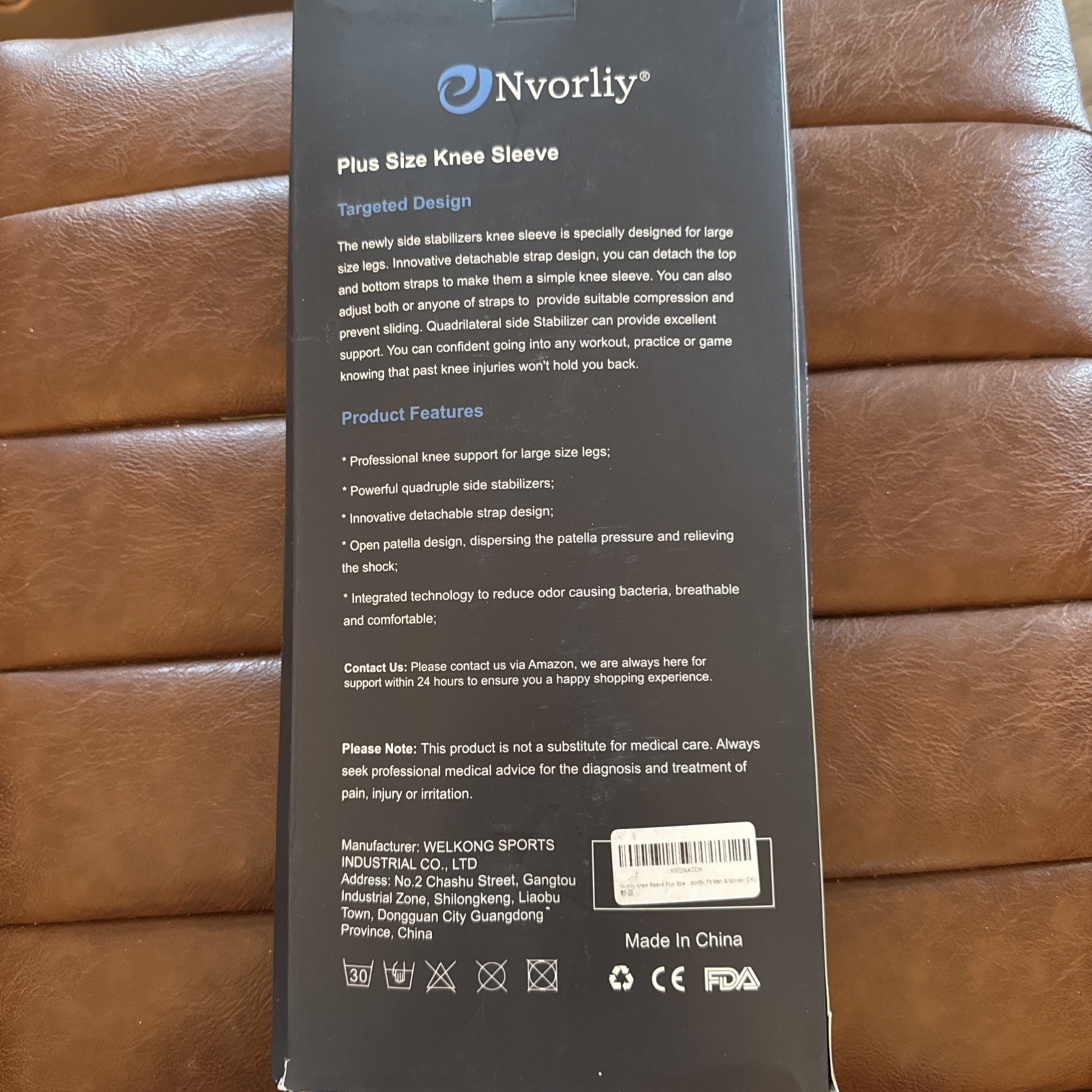 Nvorliy Knee Sleeve Plus Size for Large Leg – Detachable Strap Design, Open-Pate