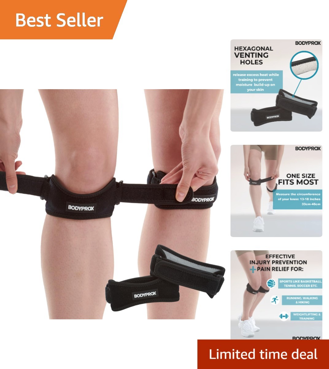 High-Quality Knee Strap Set for Basketball, Running & Sports Injuries Relief