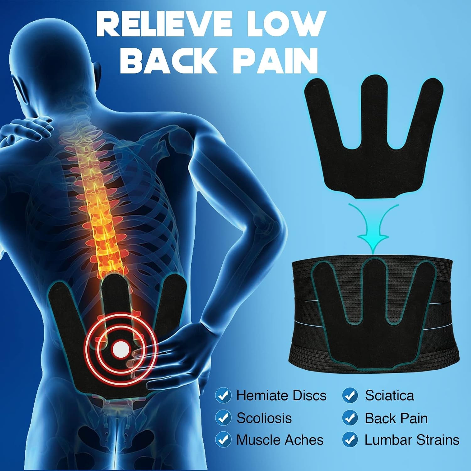 Medical Grade Lower Back Brace Orthopedic Back Protector to Help Aid Back