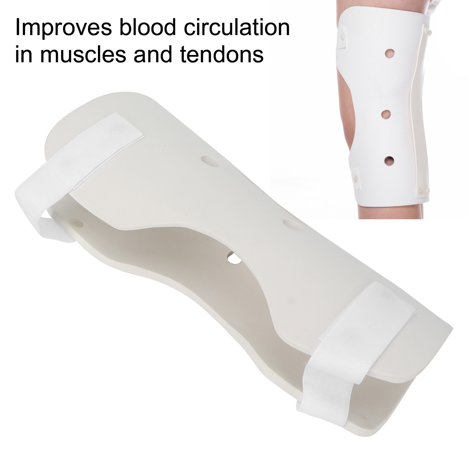 Knee Splint Knee Immobilizer Compression Sleeve Straight Leg Support Brace Left