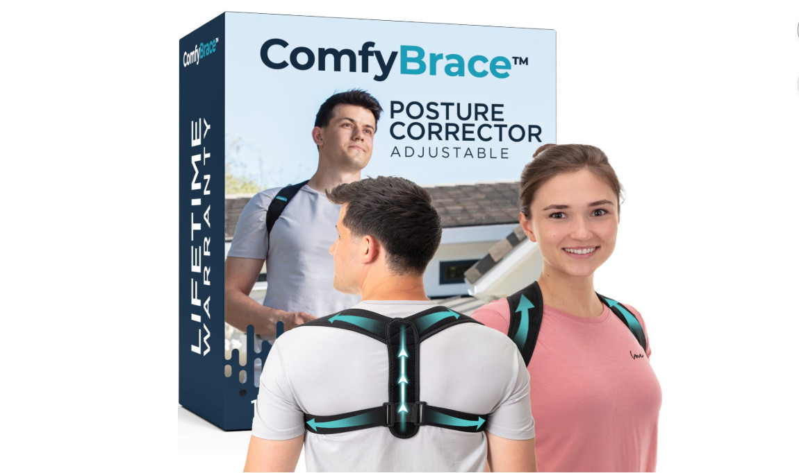 ComfyBrace Posture Corrector for Men and Women, Back Brace Straightener | Breath