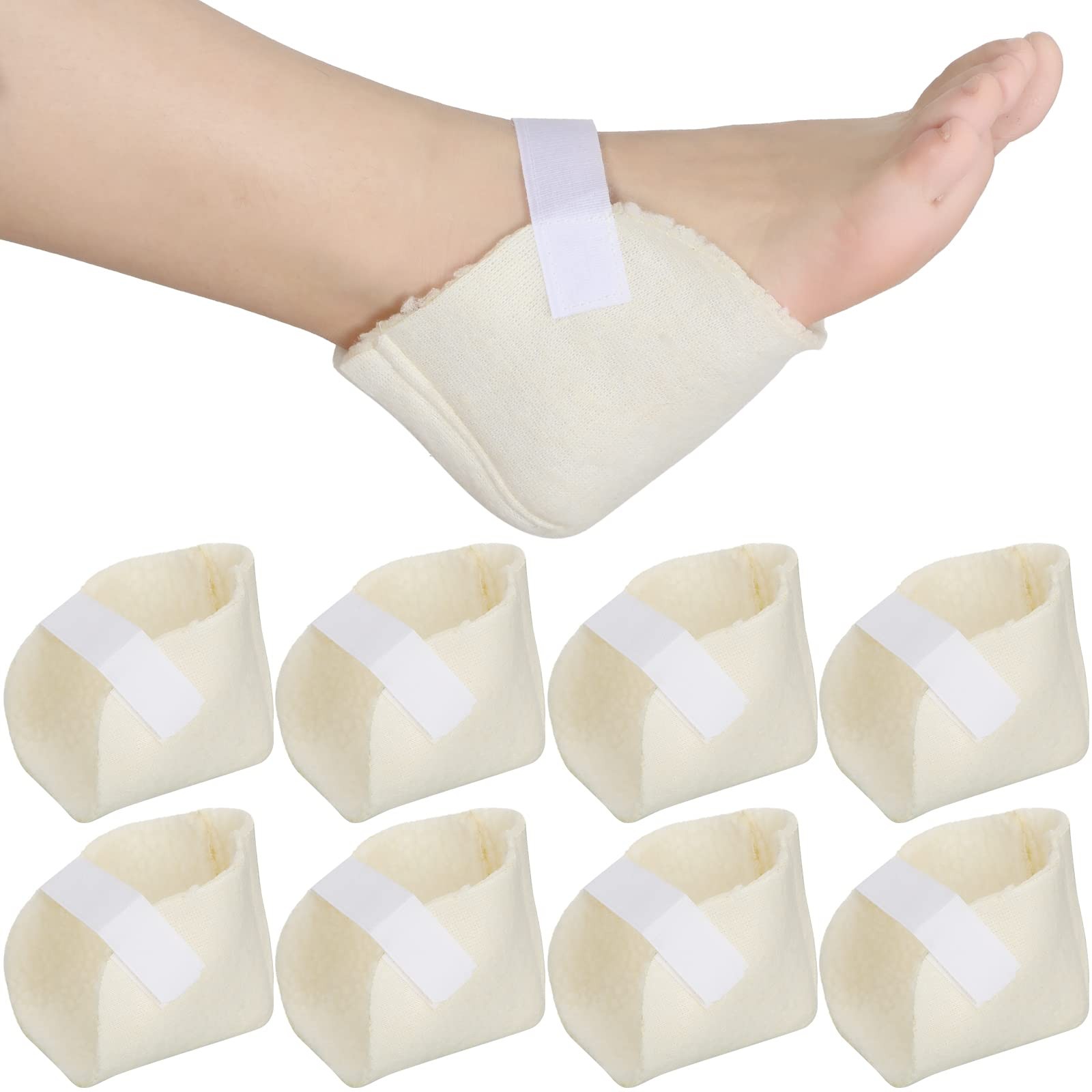 Heel Protectors Sheepskin Adjustable Heel Protector Cushions Pads for Boot Ankle