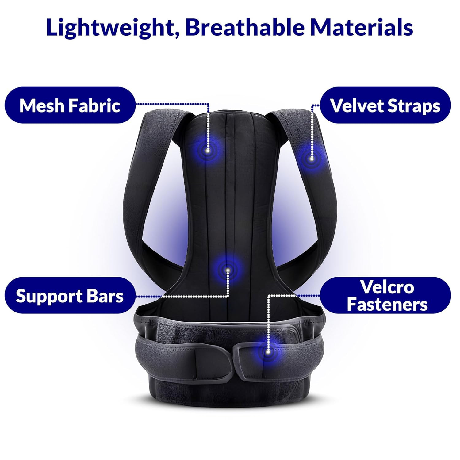 Posture Corrector for Men and Women – Lumbar Back Brace and Shoulder Straightene