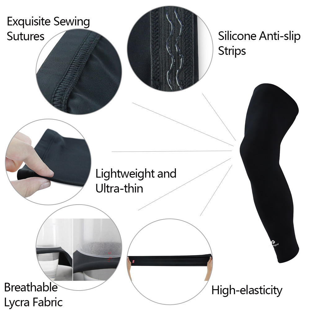 Kuangmi Leg Compression Sleeve (1 Pair) Breathable UV Sun Protection Running