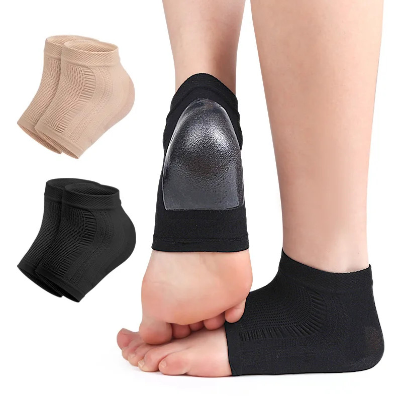 Heel Protector Mesh Gel Silicone Heel Socks Foot Cover Moisturizing Anti-wear An