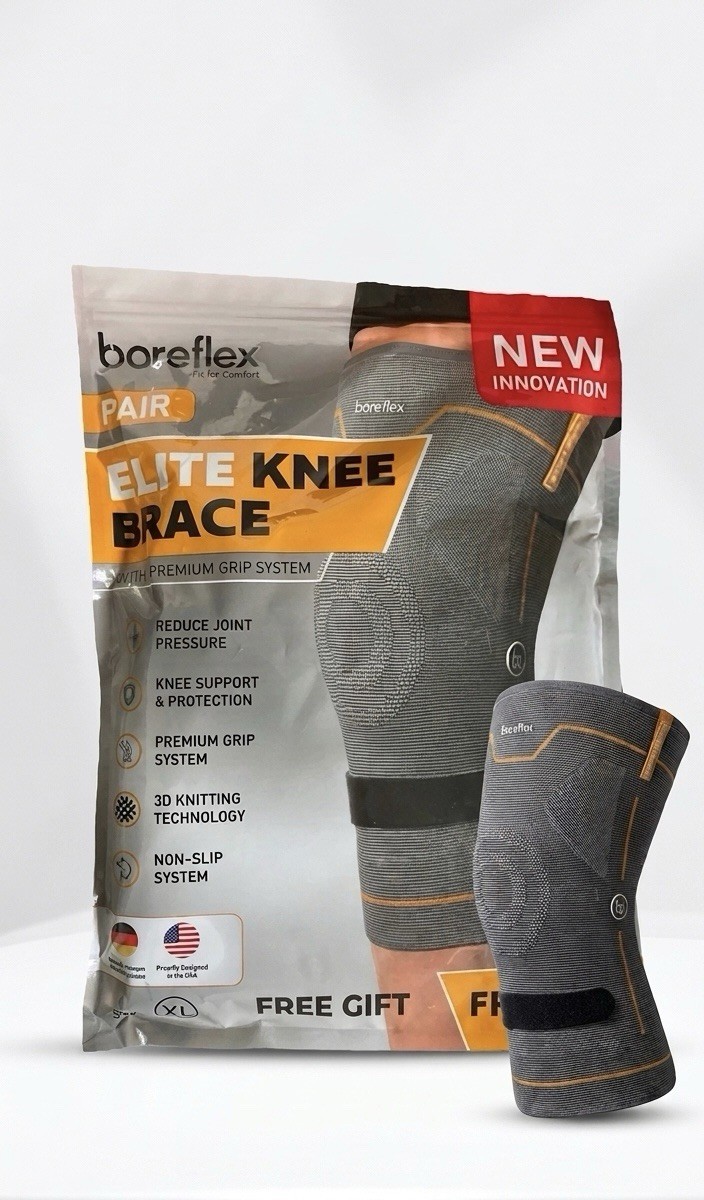 Bareflex Elite Knee Brace Pair UnisexPremium Compression Support Black Pain