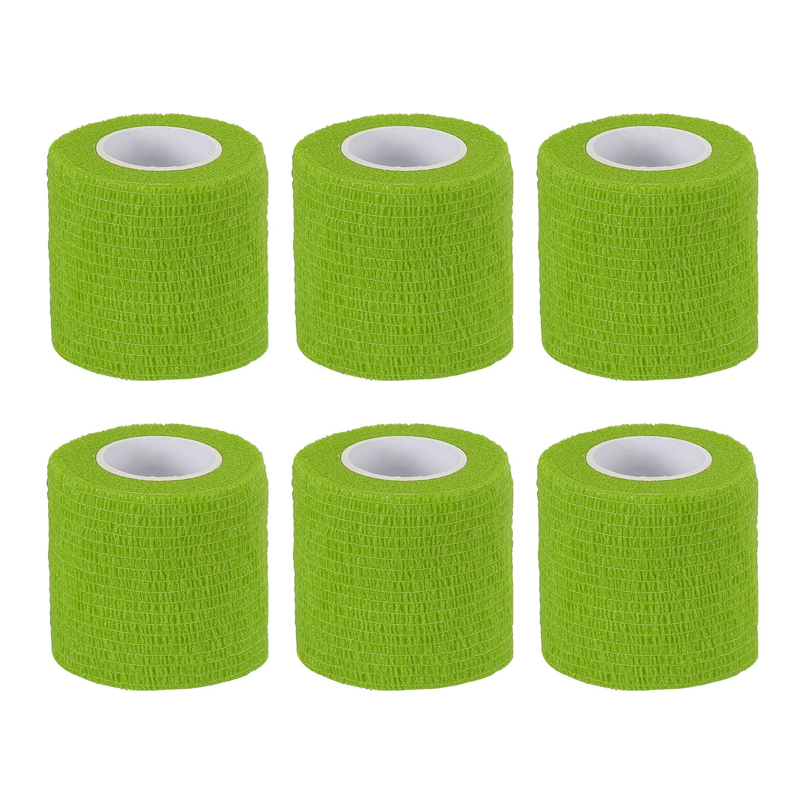 1″ x 177″ 6 Pcs Self Adhesive Bandage Wrap Elastic Self Tape Light Green