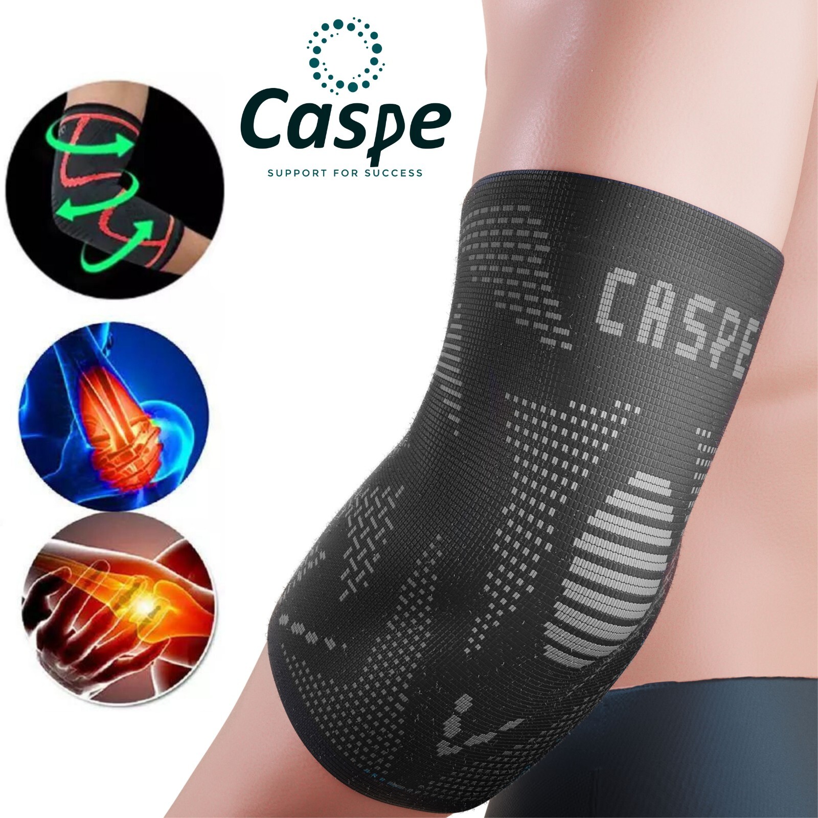 2 Pcs Elbow Brace Compression Support Sleeve Fit Arthritis Tendonitis Joint Pain