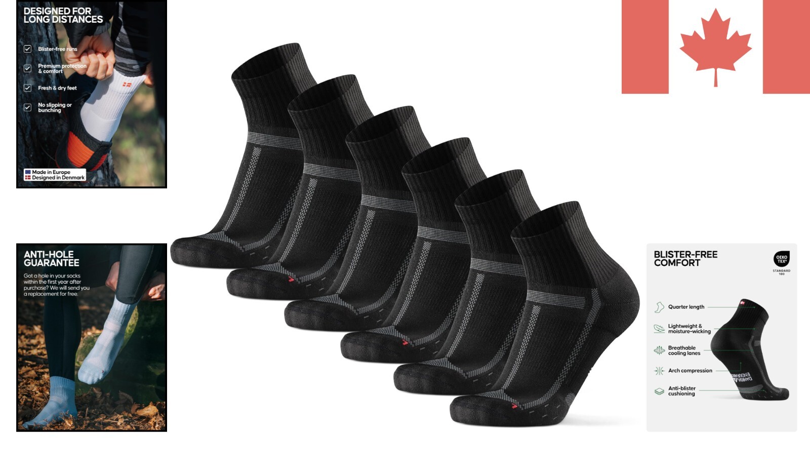 Cushioned Arch Compression Running Socks for Men & Women – Blister-Free Comfort