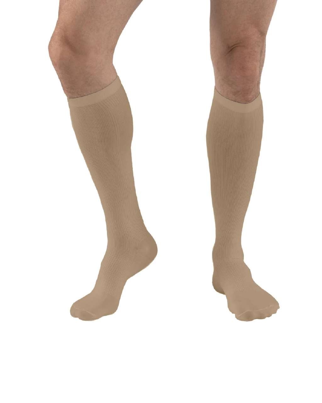 Activa Men’s Dress Socks Ribbed Style 15-20mmHg (Tan) X-Large